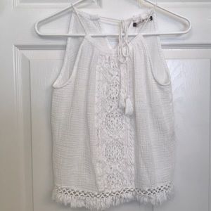 CHELSEA & VIOLET Ladies White Lace Top Sz S NWOT